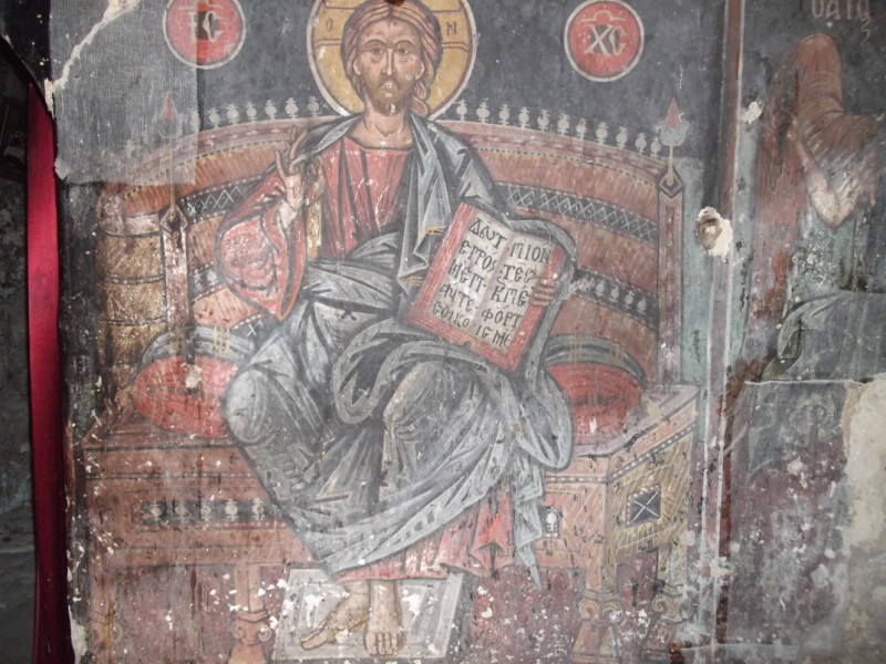 Η ονομασια Χαρος προηλθε απο λεγομενα ντοπιων επειδη Τουρκοι εσφαξαν Ελληνες μεσα στην συγκεκριμενη εκκλησια.Φευγοντας οι Τουρκοι εχουν χαλασει τα ματια απο τοιχογραφιες αγιων.jpg